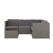 Flash Furniture Indoor/Outdoor Patio Wicker Rattan Sofa and Table Set in Gray