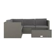 Flash Furniture Indoor/Outdoor Patio Wicker Rattan Sofa and Table Set in Gray
