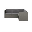 Flash Furniture Indoor/Outdoor Patio Wicker Rattan Sofa and Table Set in Gray