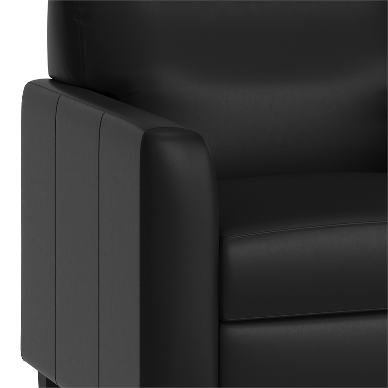Commercial LeatherSoft Reception Chair with AC/USB/USB-C Charging Ports in Black