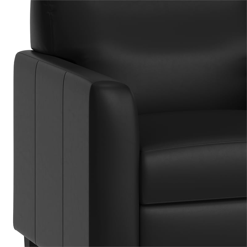 Commercial LeatherSoft Reception Chair with AC/USB/USB-C Charging Ports in Black