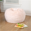 Small Blush Furry Refillable Bean Bag Chair for Kids and Teens