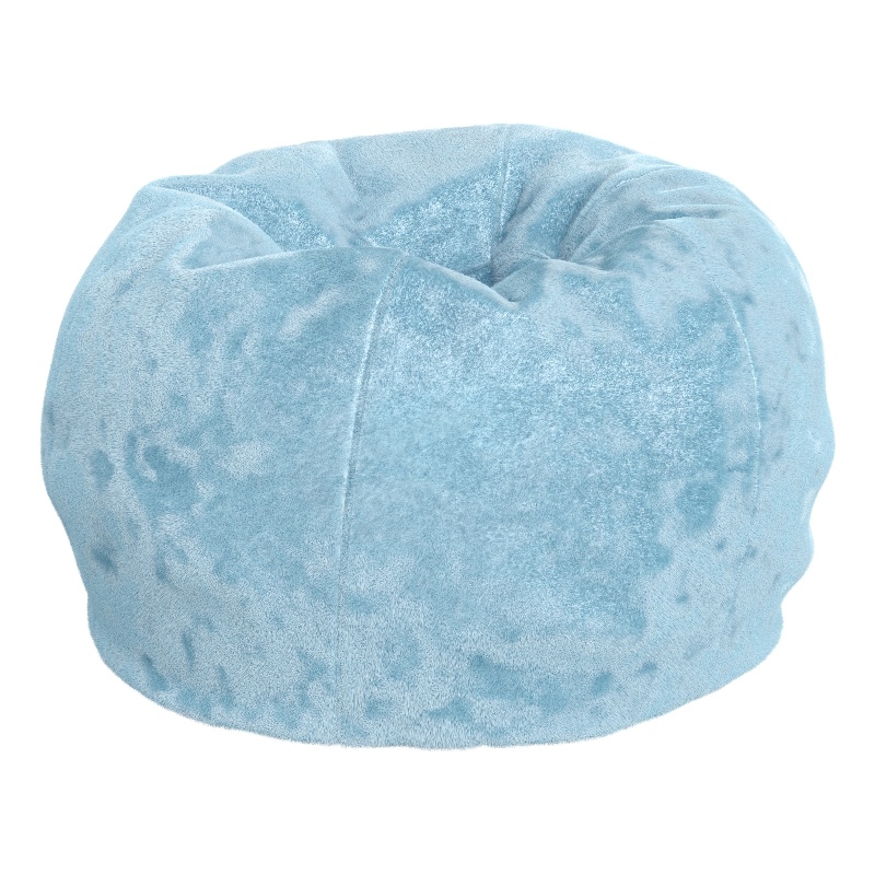 Flash Furniture Small Teal Furry Refillable Bean Bag Chair for Kids and Teens