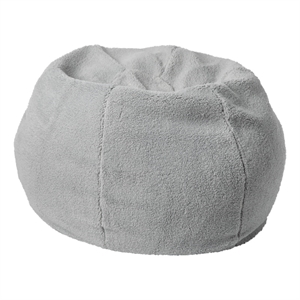 Small Faux Sherpa Refillable Bean Bag Chair for Kids and Teens - Gray