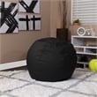 Small Solid Black Refillable Bean Bag Chair for Kids and Teens