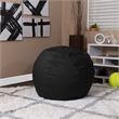 Small Solid Black Refillable Bean Bag Chair for Kids and Teens