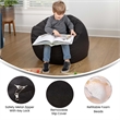Small Solid Black Refillable Bean Bag Chair for Kids and Teens