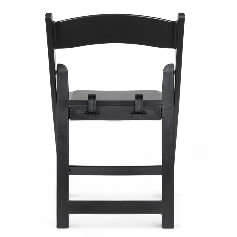 Flash Furniture Kids Black Resin Folding Chair with Black Vinyl Padded Seat
