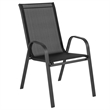 Commercial 7 Pc Outdoor Patio Dining Set with Glass Table and 6 Chairs - Black