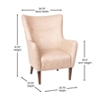 Commercial Wingback Accent Chair with Wooden Legs in Light Brown Faux Leather