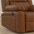 Contemporary Cognac LeatherSoft Pillow Back Recliner - Living Room Furniture