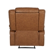 Contemporary Cognac LeatherSoft Pillow Back Recliner - Living Room Furniture