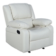 Contemporary Cream LeatherSoft Pillow Back Recliner - Living Room Furniture