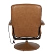 Brown LeatherSoft Massaging Adjustable Recliner w/Ottoman w/Side Pocket