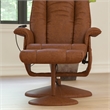 Massaging and Heat Controlled Recliner & Ottoman Set in Brown LeatherSoft