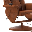 Massaging and Heat Controlled Recliner & Ottoman Set in Brown LeatherSoft