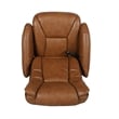Brown LeatherSoft Massaging Multi-Position Recliner w/Side Pocket &Ottoman