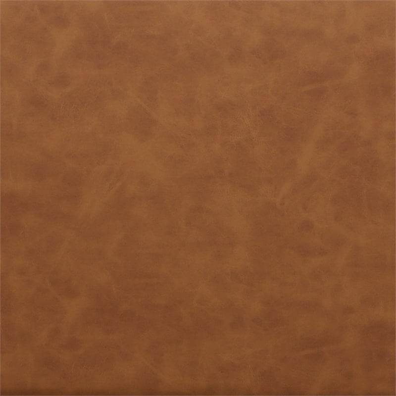 Brown LeatherSoft Massaging Multi-Position Recliner w/Side Pocket &Ottoman