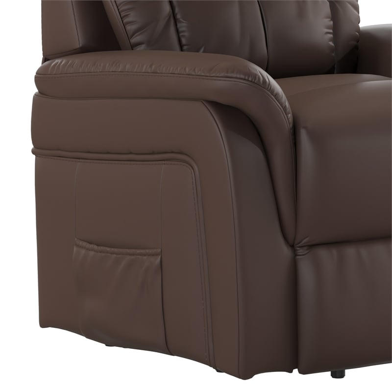 Cognac LeatherSoft Remote Powered Lift Recliner for Elderly - Medical Furniture