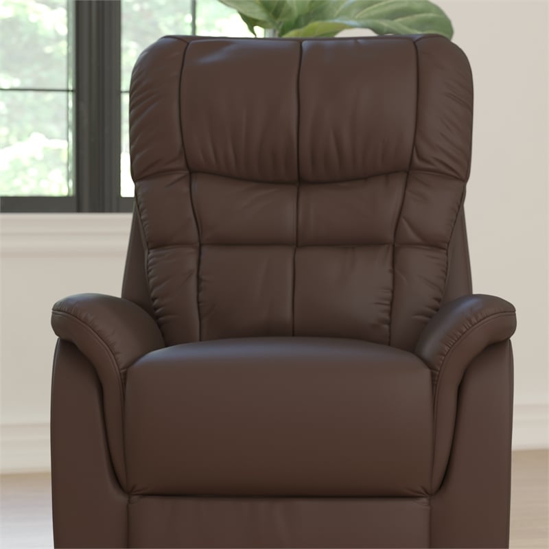 Cognac LeatherSoft Remote Powered Lift Recliner for Elderly - Medical Furniture