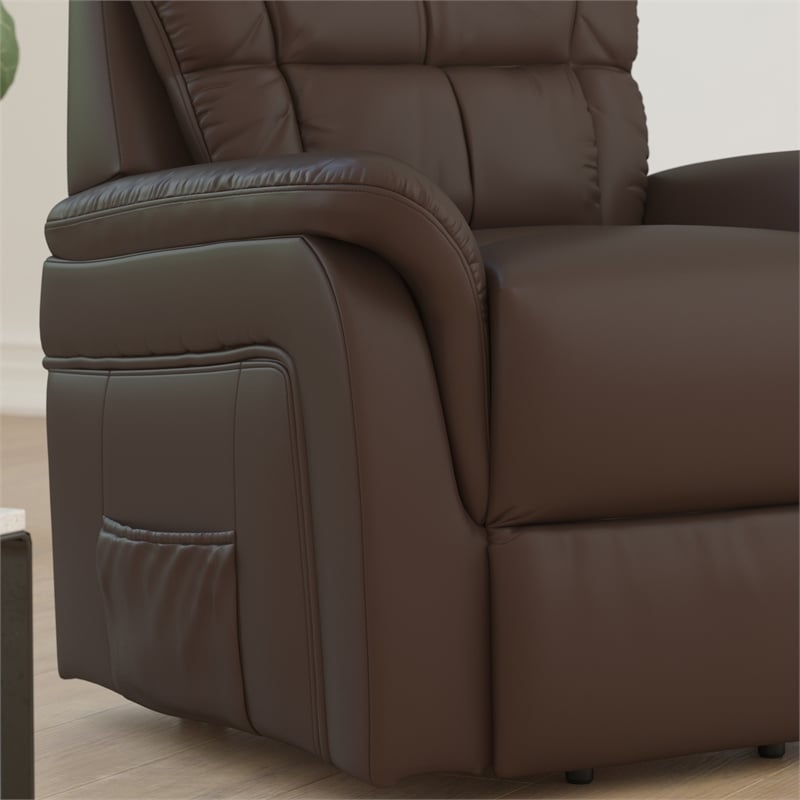 Cognac LeatherSoft Remote Powered Lift Recliner for Elderly - Medical Furniture