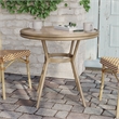 Indoor/Outdoor Commercial Glass Top Bistro Table in Natural/White