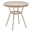 Indoor/Outdoor Commercial Glass Top Bistro Table in Natural/White