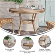 Indoor/Outdoor Commercial Glass Top Bistro Table in Natural/White
