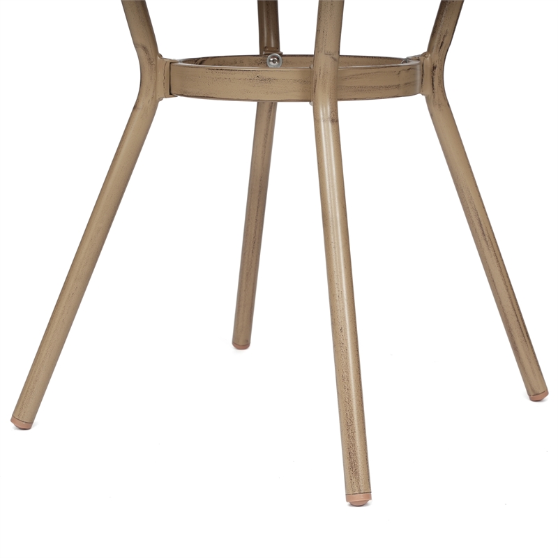 Indoor/Outdoor Commercial Glass Top Bistro Table in Natural/White