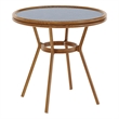 Indoor/Outdoor Commercial Glass Top Bistro Table in Navy/White