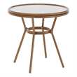 Indoor/Outdoor Commercial Glass Top Bistro Table in White/Gray