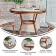 Indoor/Outdoor Commercial Glass Top Bistro Table in White/Gray