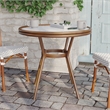 Indoor/Outdoor Commercial Glass Top Bistro Table in White/Gray
