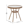 Indoor/Outdoor Commercial Glass Top Bistro Table in White/Gray