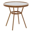 Indoor/Outdoor Commercial Glass Top Bistro Table in White/Navy