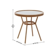 Indoor/Outdoor Commercial Glass Top Bistro Table in White/Navy