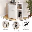 Space-Saving Mini Fridge Organizer Shelf with Cubby Storage in White