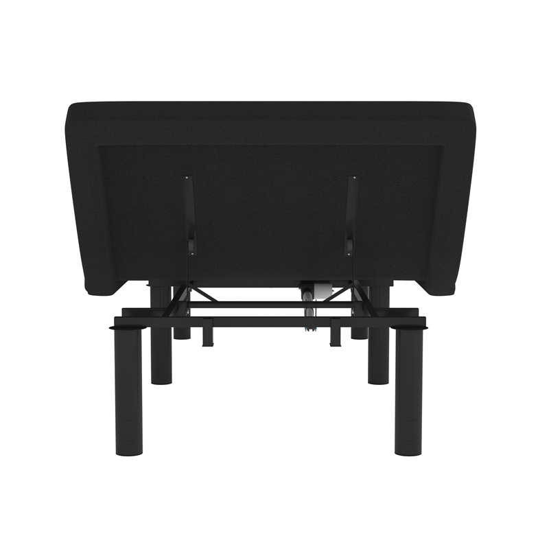 Anti-skid Black Upholstered Adjustable Bed Base with Wireless Remote-Twin XL