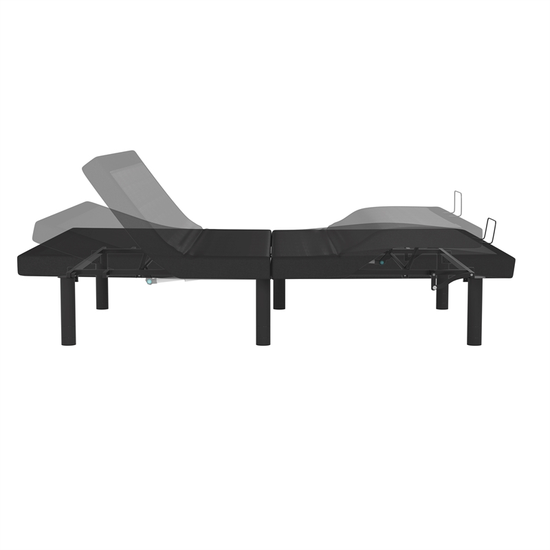 Anti-skid Black Upholstered Adjustable Bed Base with Wireless Remote-Twin XL