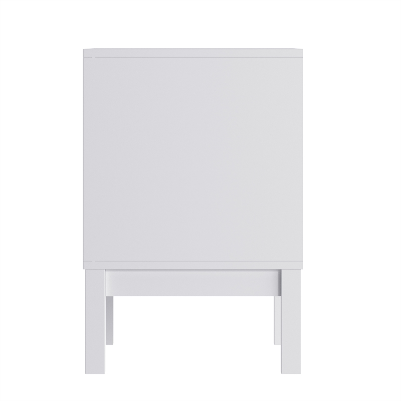 Wooden Night Stand for Kids Bedroom with 2 Storage Drawers in White