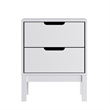 Wooden Night Stand for Kids Bedroom with 2 Storage Drawers in White