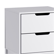 Wooden Night Stand for Kids Bedroom with 2 Storage Drawers in White