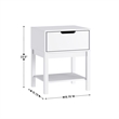 Wooden Night Stand for Kids Bedroom with Storage Drawer and Shelf in White