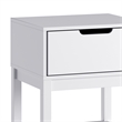 Wooden Night Stand for Kids Bedroom with Storage Drawer and Shelf in White