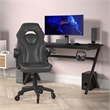 Office Gaming Chair with Skater Wheels & Flip Up Arms - Black LeatherSoft