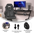 Office Gaming Chair with Skater Wheels & Flip Up Arms - Black LeatherSoft