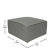 Contemporary Modular Sectional Sofa Ottoman in Dark Gray Fabric
