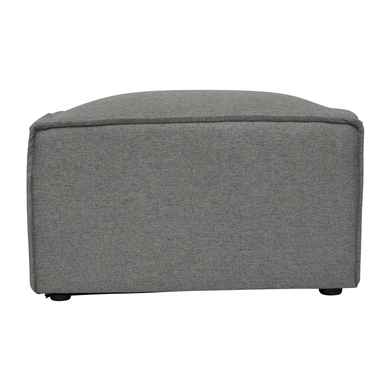 Contemporary Modular Sectional Sofa Ottoman in Dark Gray Fabric