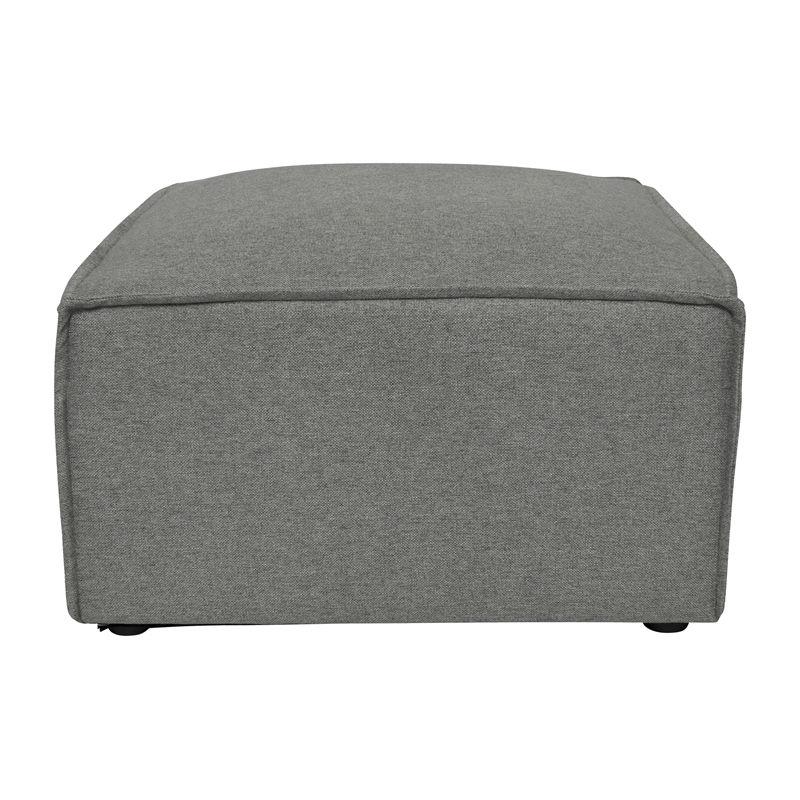 Contemporary Modular Sectional Sofa Ottoman in Dark Gray Fabric
