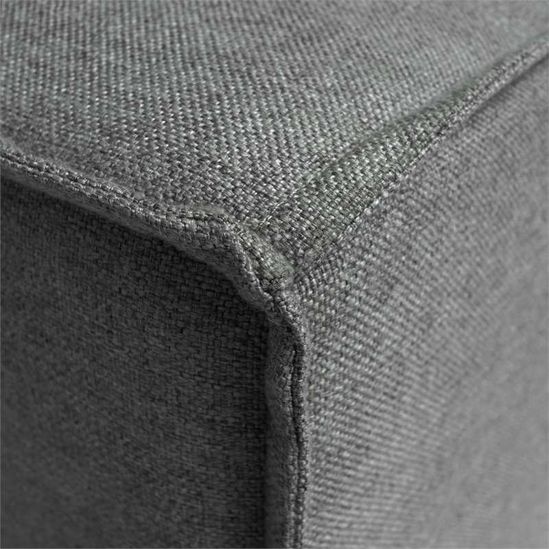 Contemporary Modular Sectional Sofa Ottoman in Dark Gray Fabric